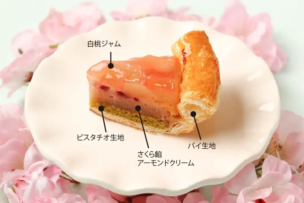 白桃さくらパイ 断面